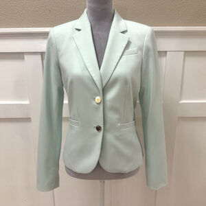 Calvin Klein Two Button Closure Jacket Blazer Size:6 Light Mint Back Bent Women